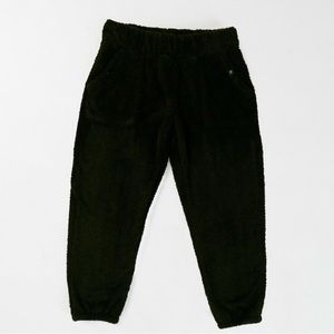 Inaka Power Teddy Fleece Pants Black Fuzzy New